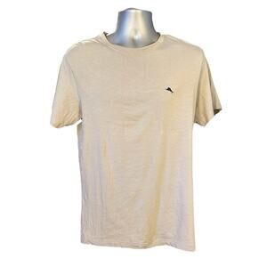 Tommy Bahama Light Khaki Crew Neck Short Sleeve Casual Cotton Tee Shirt Size S
